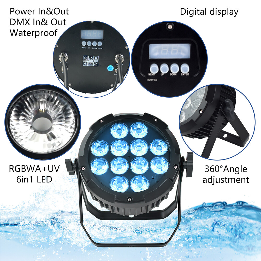 12x18w LED Par Light RGBWA UV 6in1 Waterproof Up Light stage Wash Par lights