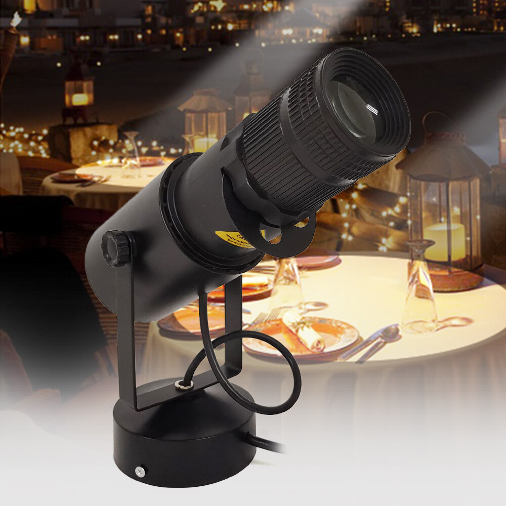 15W White Spot LED Stage Light 15° Beam Manual Focus 4 Apertures 5500K
