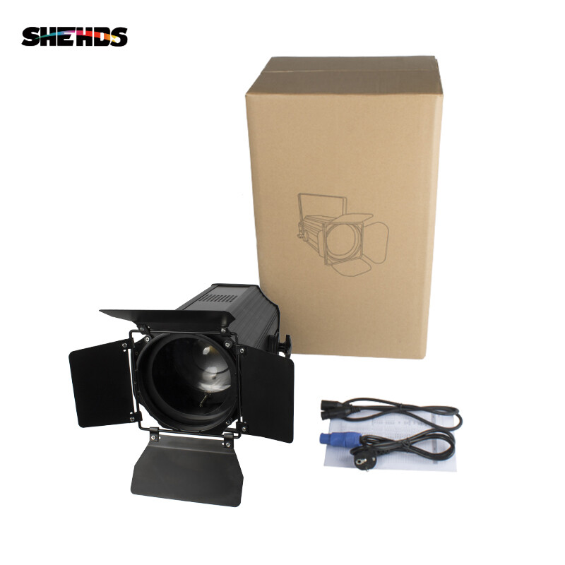 200W Warm Cool White COB LED Par Can Light DMX Stage DJ Spot Light with Barndoor