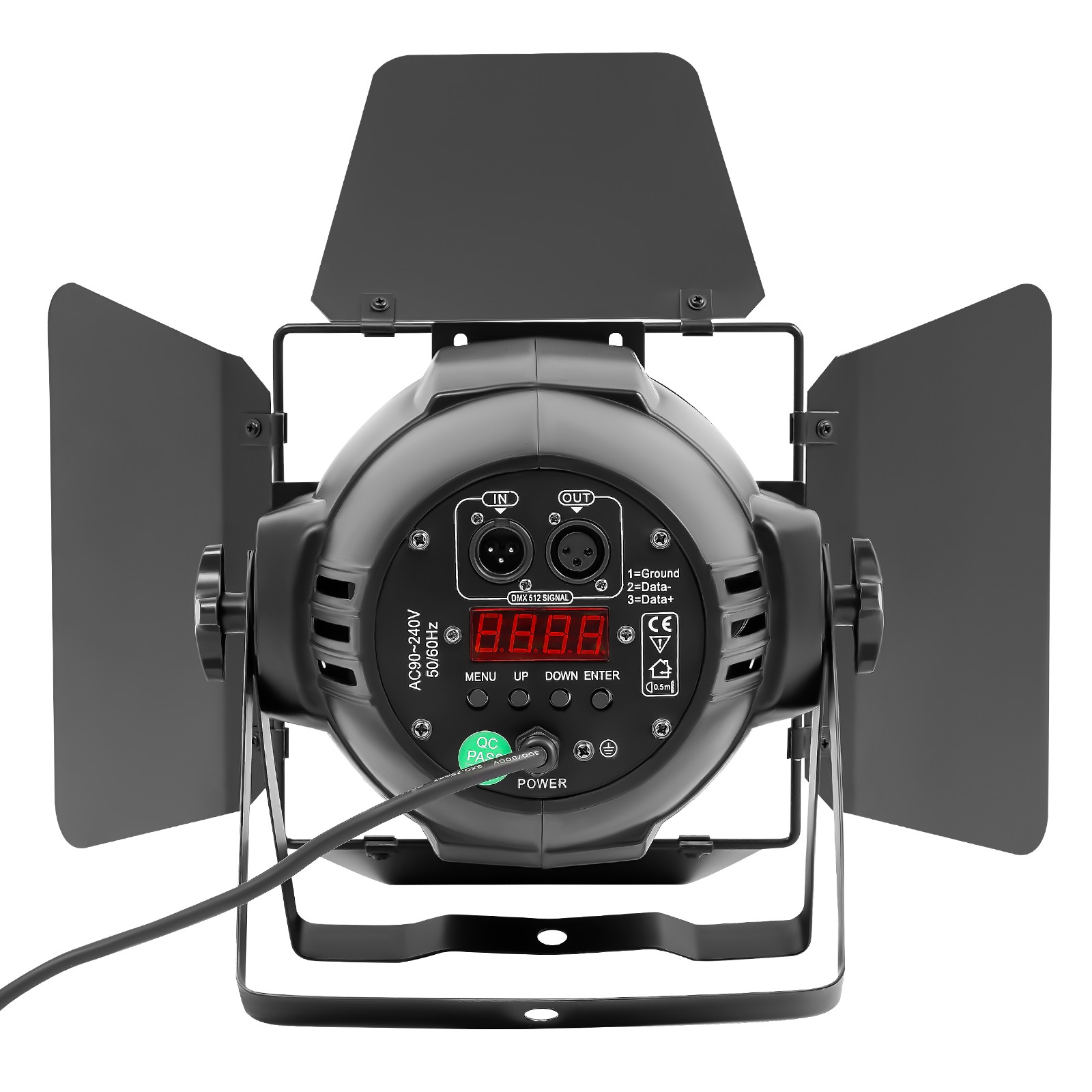 200W Stage Light with Barn Doors,COB LED Spotlights Warm & Cold White Par Light