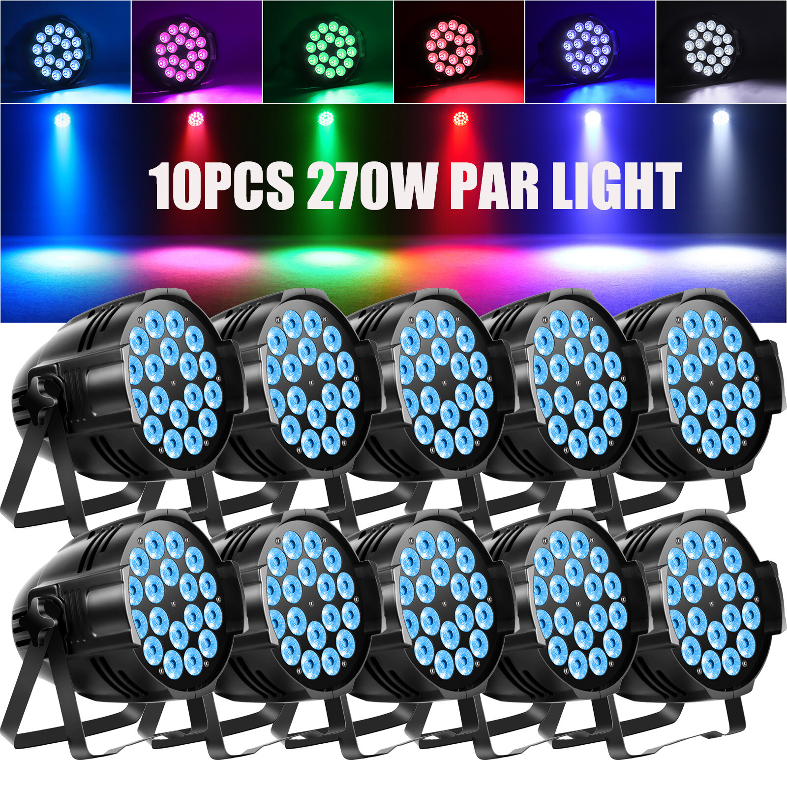 270W 18LED PAR Lights RGBW Stage Lighting DMX DJ Disco Party Club Bar Show Light