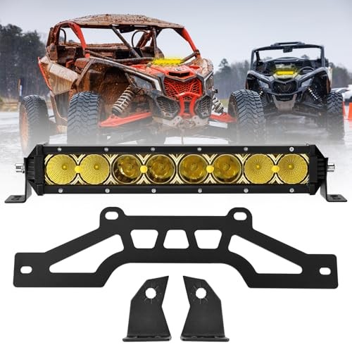Yellow LED Light Bar Fit for 2017-2025 Can-Am Yellow-No Harness-Combo Beam