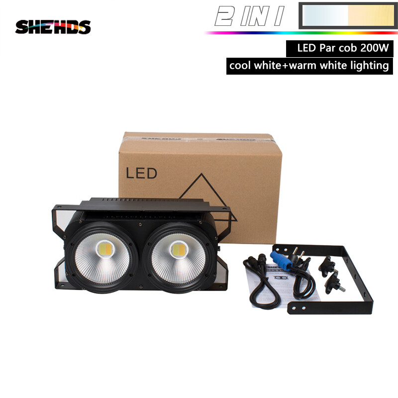 SHEHDS LED Par COB 200W/Combination 4eyes 400W Warm+ Cool White Lighting Wedding