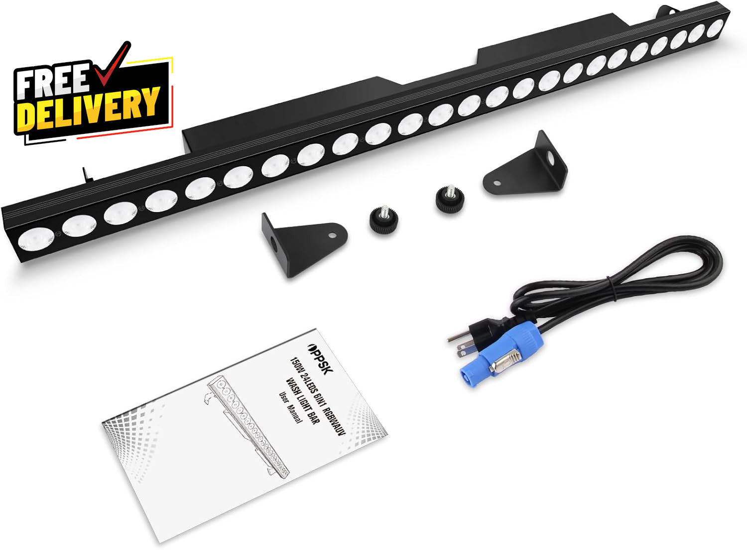 LED Stage Wash Light Bar 150W 6IN1 RGBWA+UV Color Changing Linear Wall Wash…..