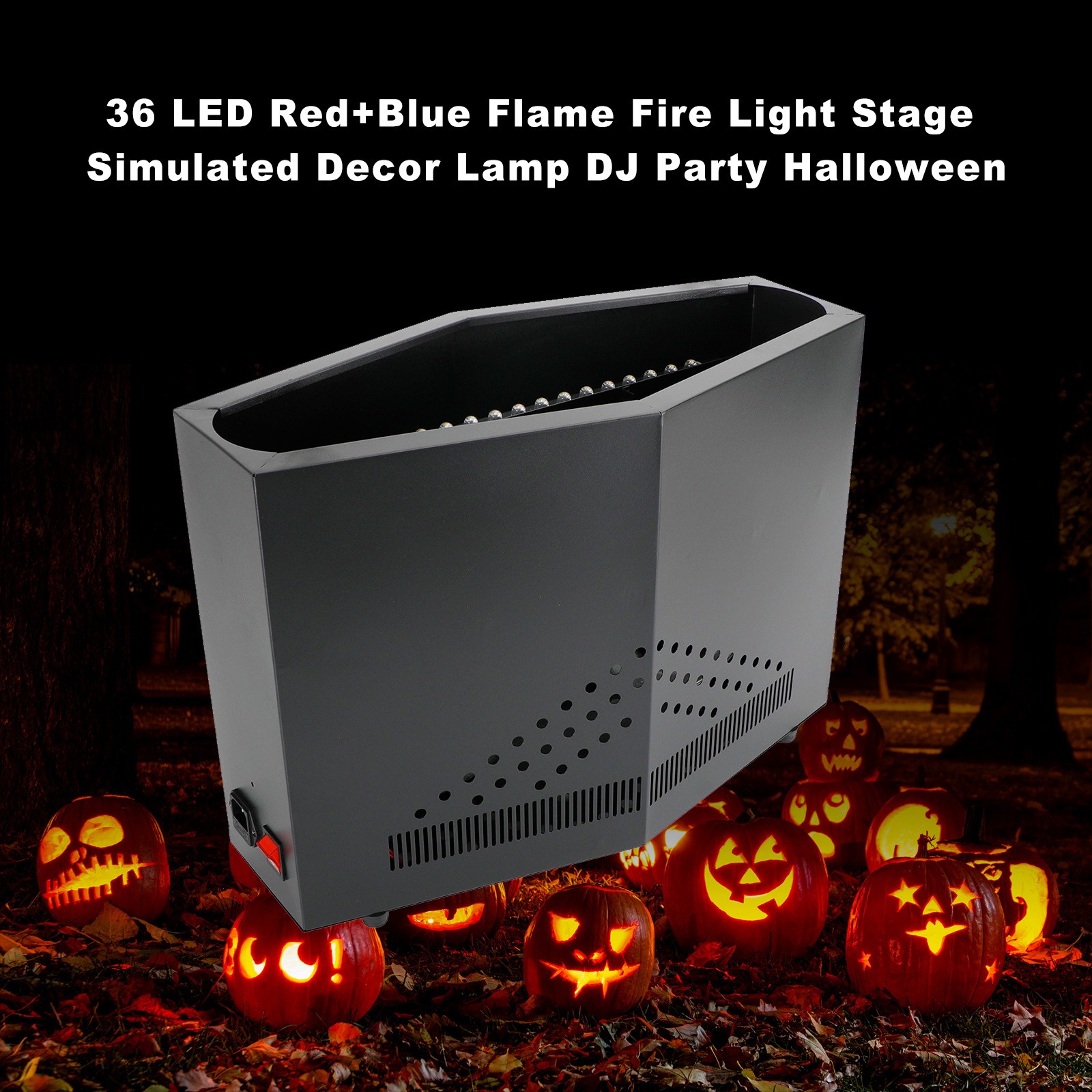 🎅36 LED Red+Blue Flame Fire Light Stage Simulated Decor Lamp DJ Xmas Party