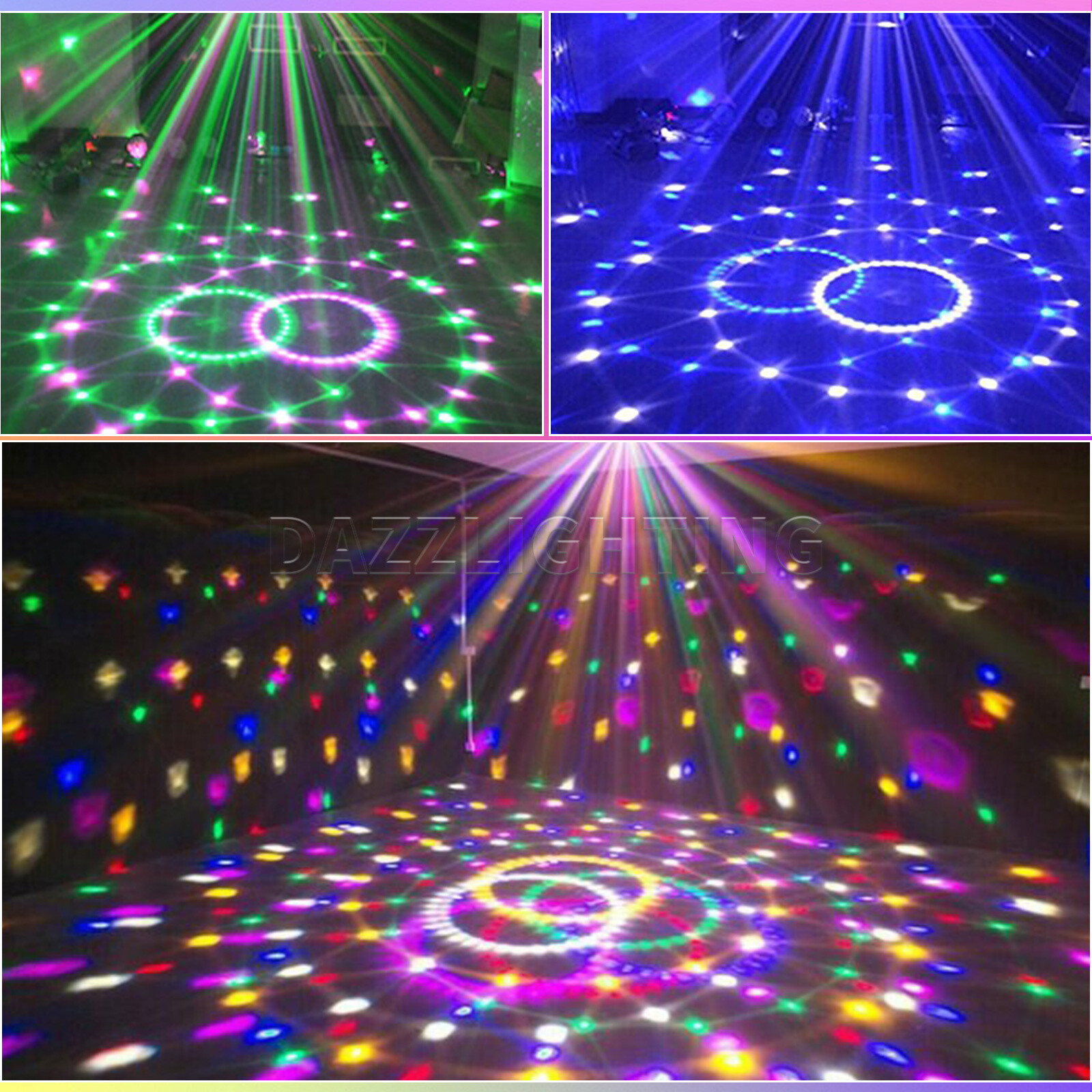 New DJ Disco LED Magic Ball Light 7 Color RGB Rotating Club Bar Mini Stage Lamp