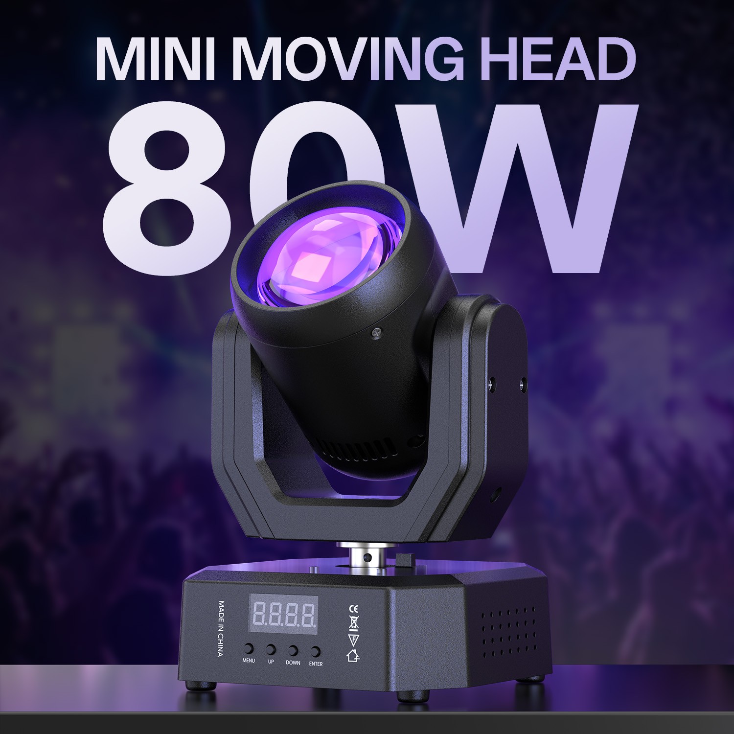 80W Moving Head Stage Lighting RGBW Party Light LED DMX Beam Disco Lights Show