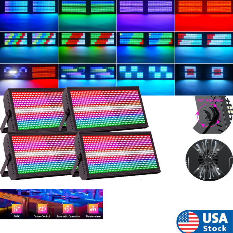 768LED Strobe Wall Wash Light Stage Effect Beam Lights DMX Party Lights+CASE