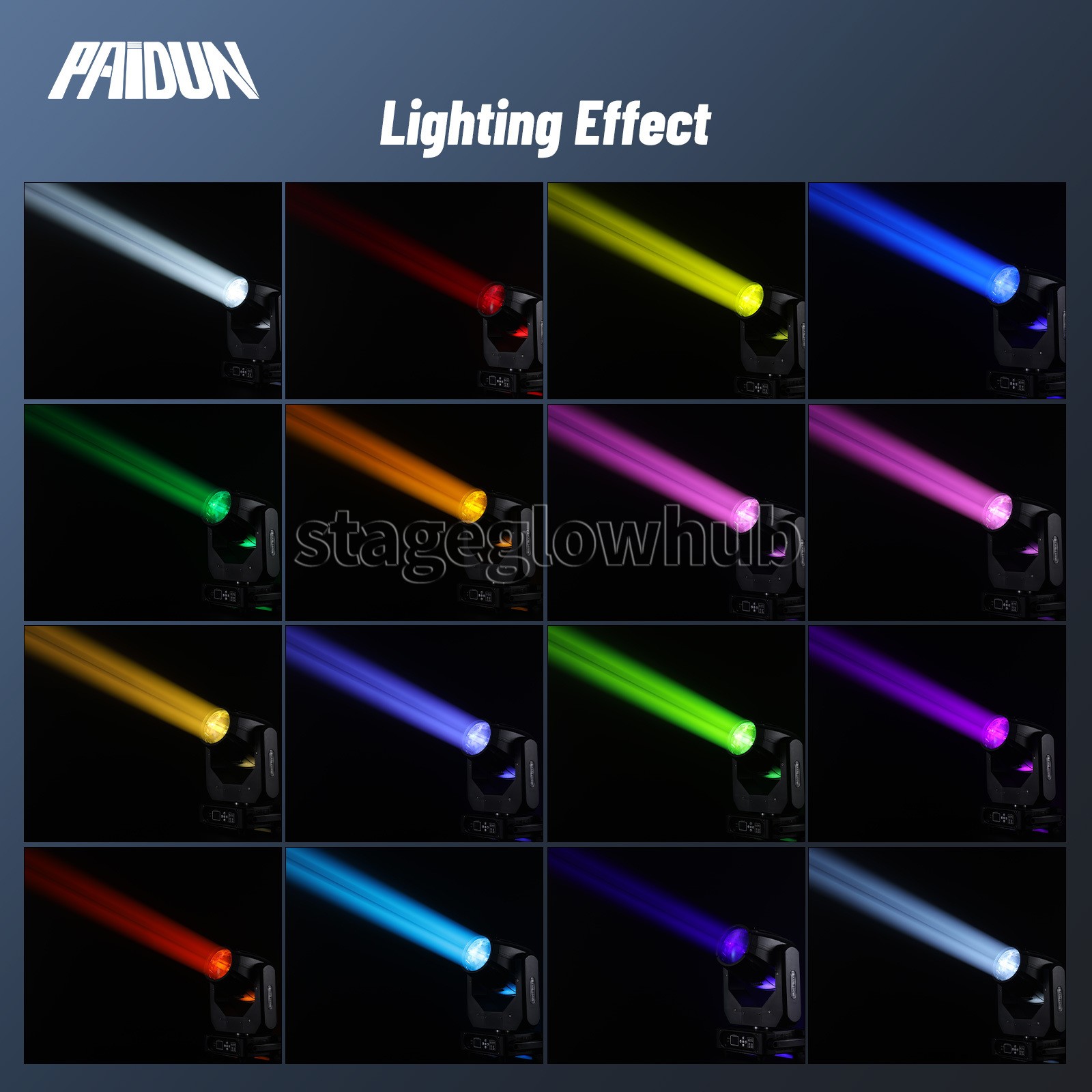 PAIDUN 260W 10R RGBW Beam Moving Head Light Double 16 Prism DJ Club Disco Show