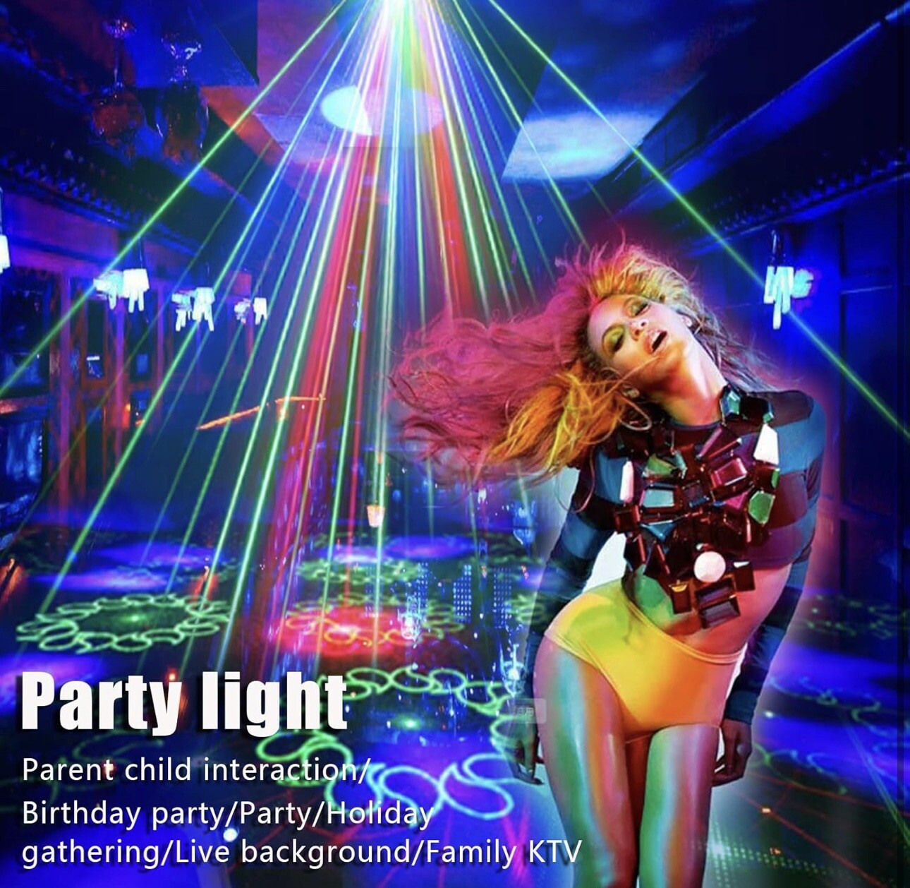 Party Disco Light,DJ Strobelight,Sound-Activated, RemoteStage Star & Ocean Light