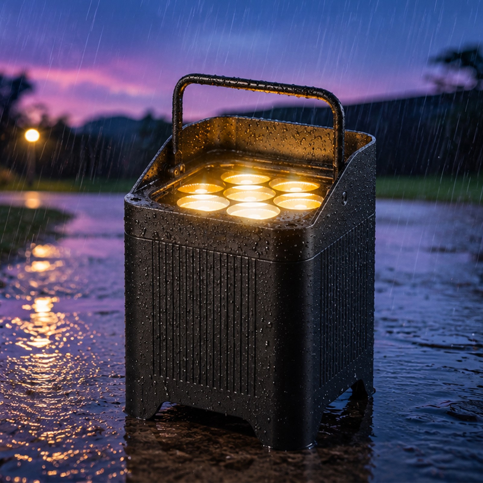6X 140W RGBWA+UV Waterproof PAR light, built-in 8800mAh battery, APP & Remote