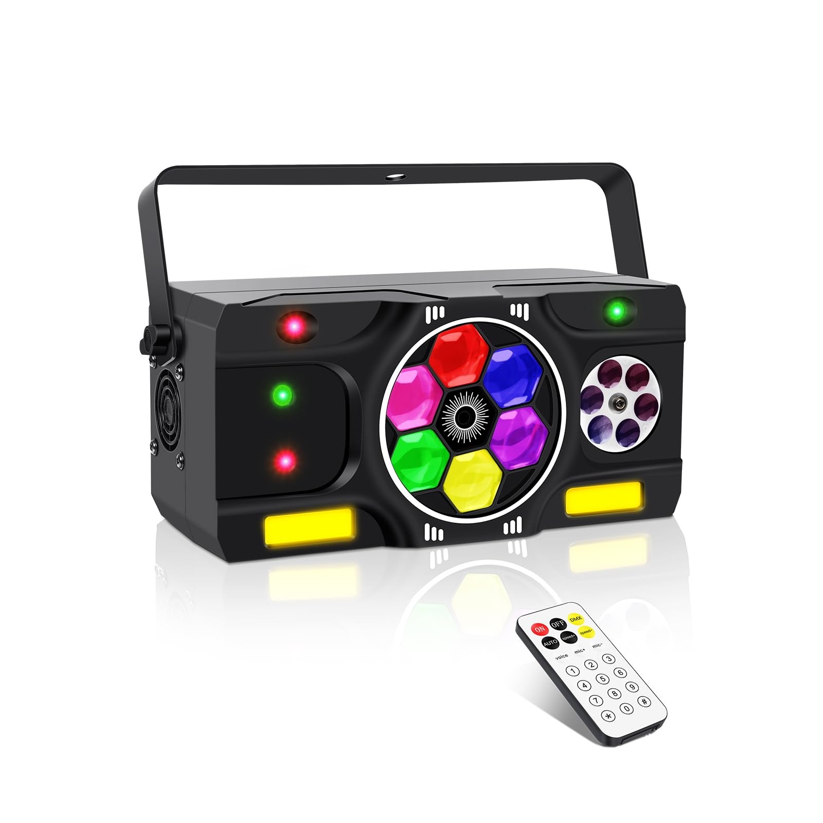 DJ Party Lights, 80W 6IN1 LED DJ Disco Light DMX & Remote Control, RGBW Bee-E