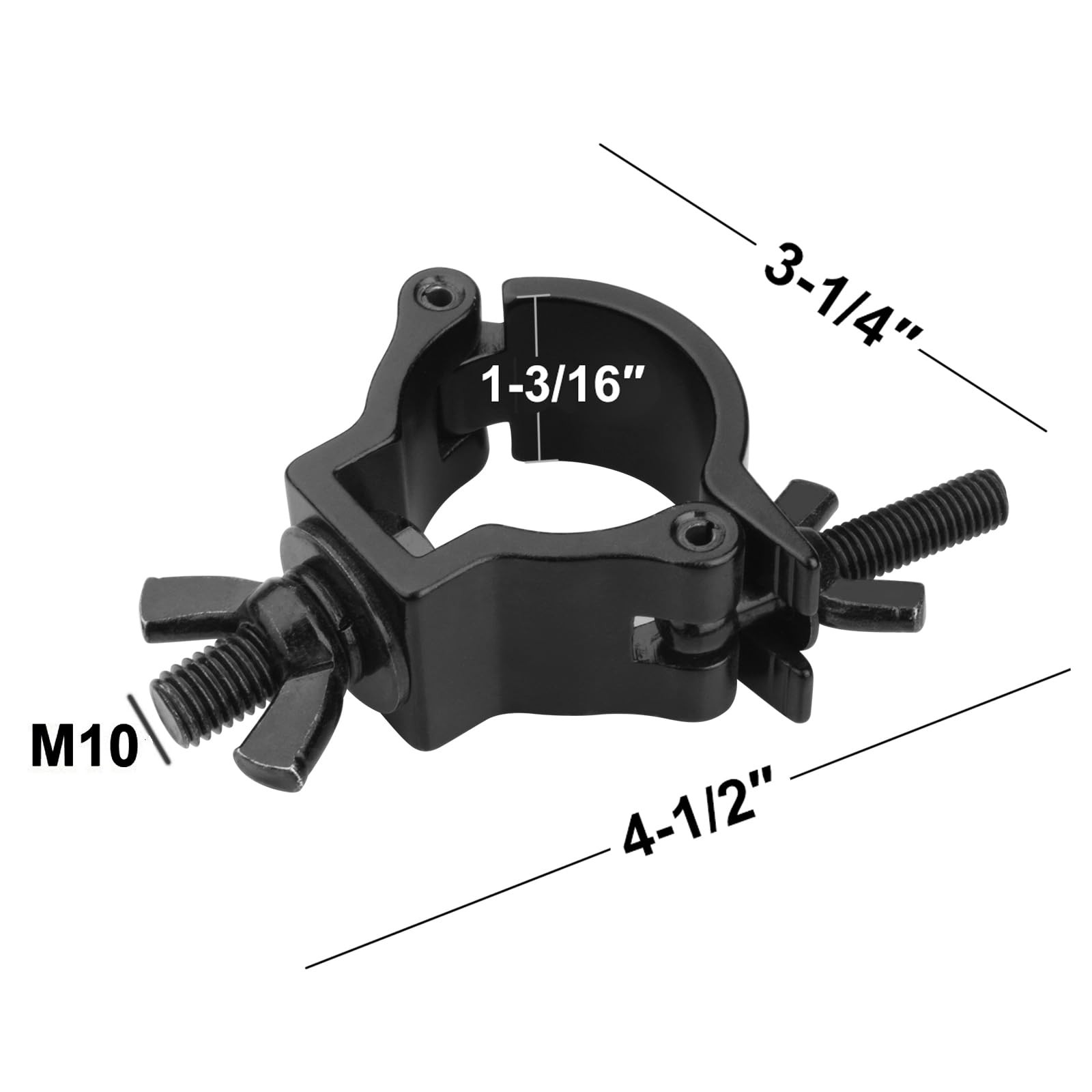 10 Pack Black OD 2″Truss Clamps for Stage Light,Max Load 220lbs