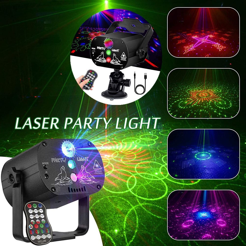 Mini 1024 Patterns Projector LED RGB Laser Stage Light DJ Disco Show Party Light