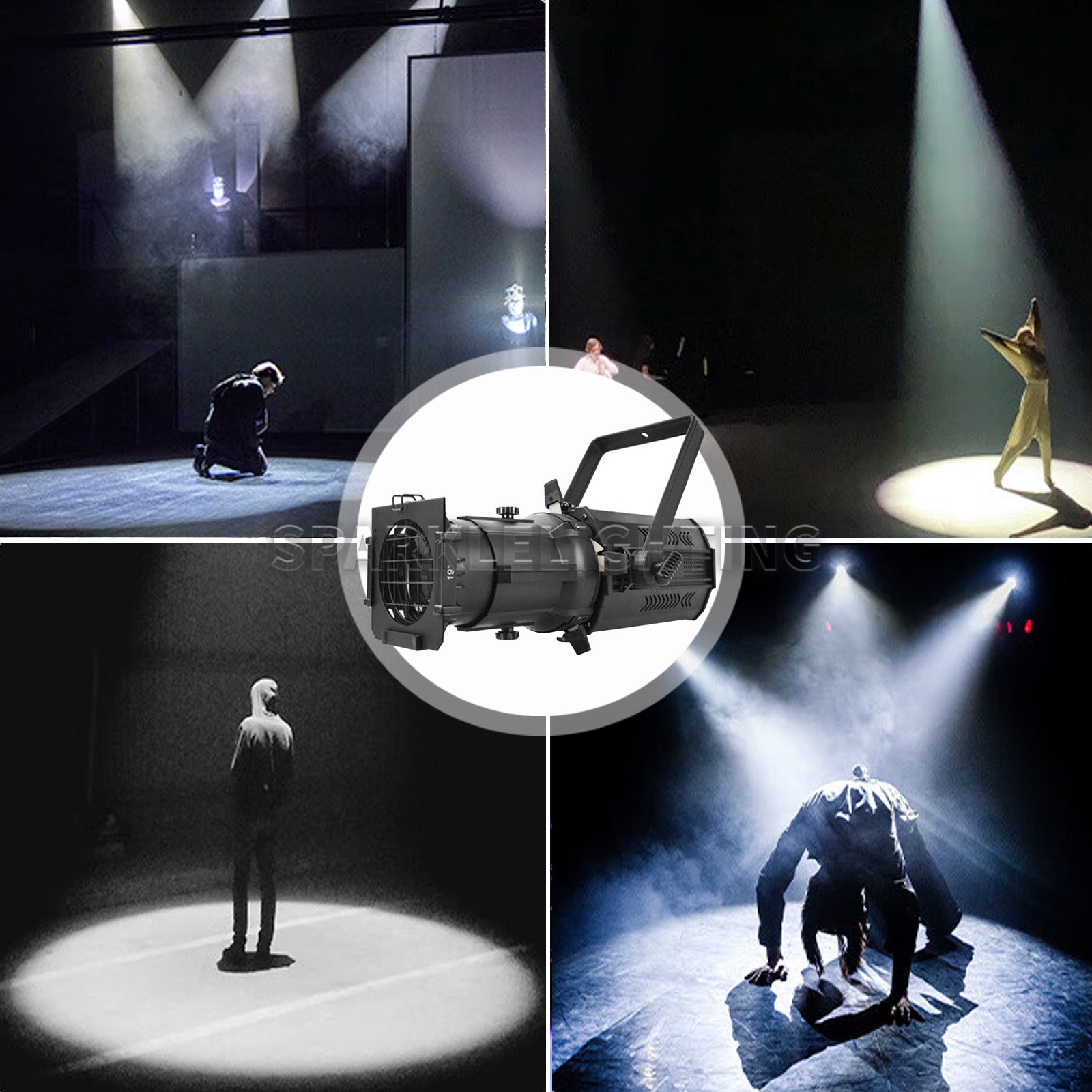 PAIDUN 300W RGBW 3200-5600K LEKO Profile Spotlight Studio Theater Wedding Light