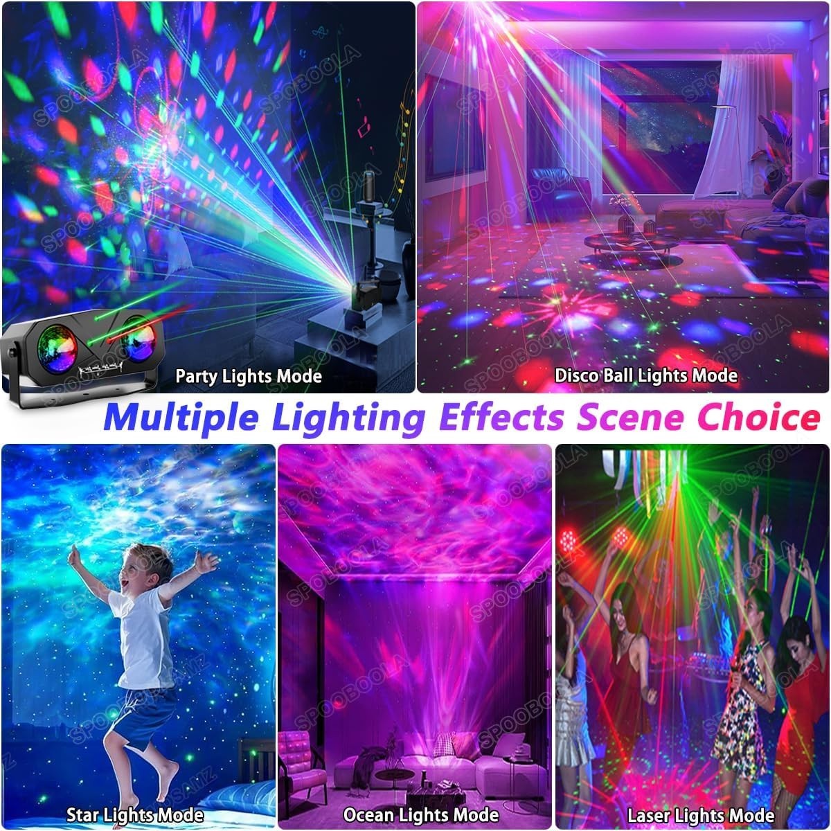 Multi-Mode Disco Ball Light and Ocean Star Projector for Indoor & Outdoor Events