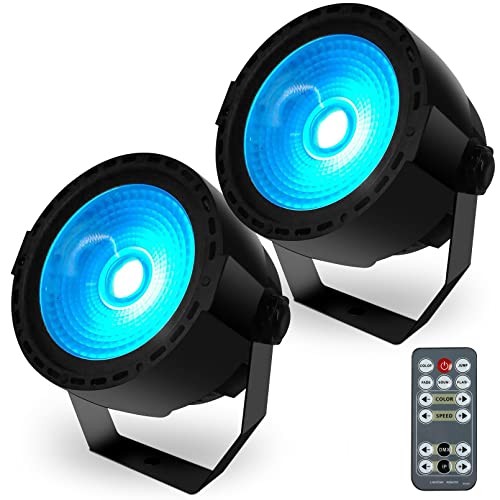 LED Par Stage Light 30W COB Wash Lights RGB 3in1 with Remote and 30W-2 Pack