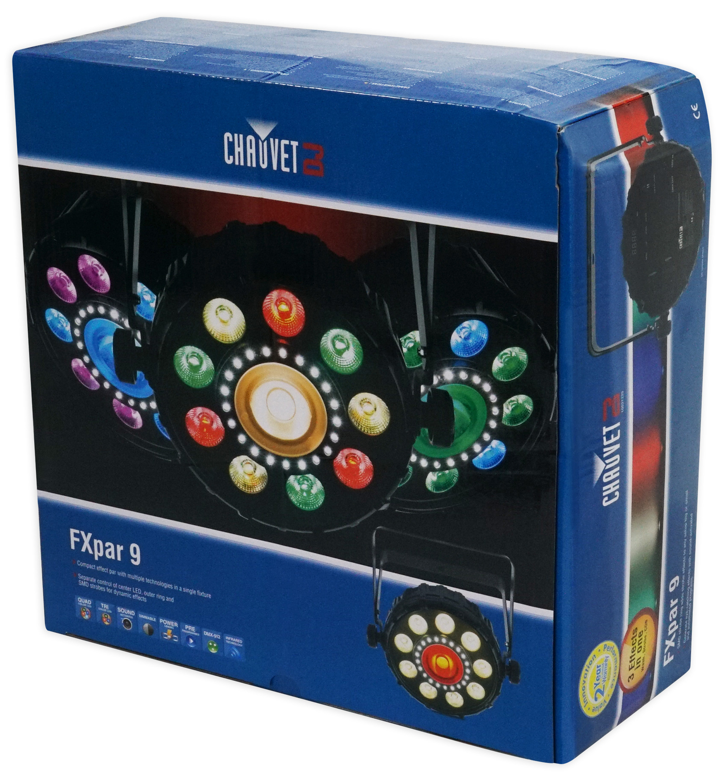 Chauvet DJ FX Par 9 Compact DMX Multi-Effect LED, SMD RGB+UV Strobe Par Light