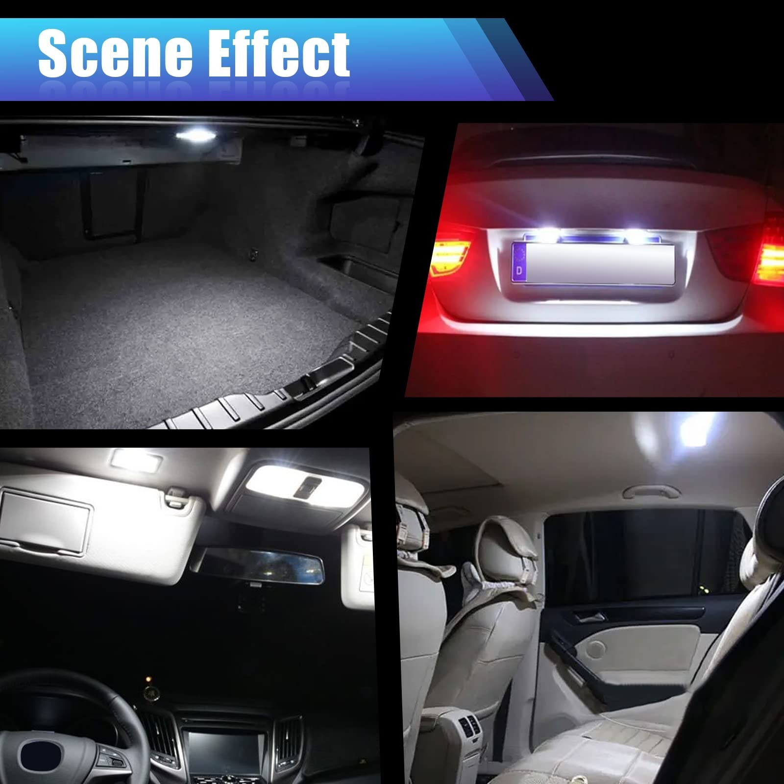 Car Led Bulb, Led Combination Set of 24 Sets, Used for Car Interior/Indoor Ma…