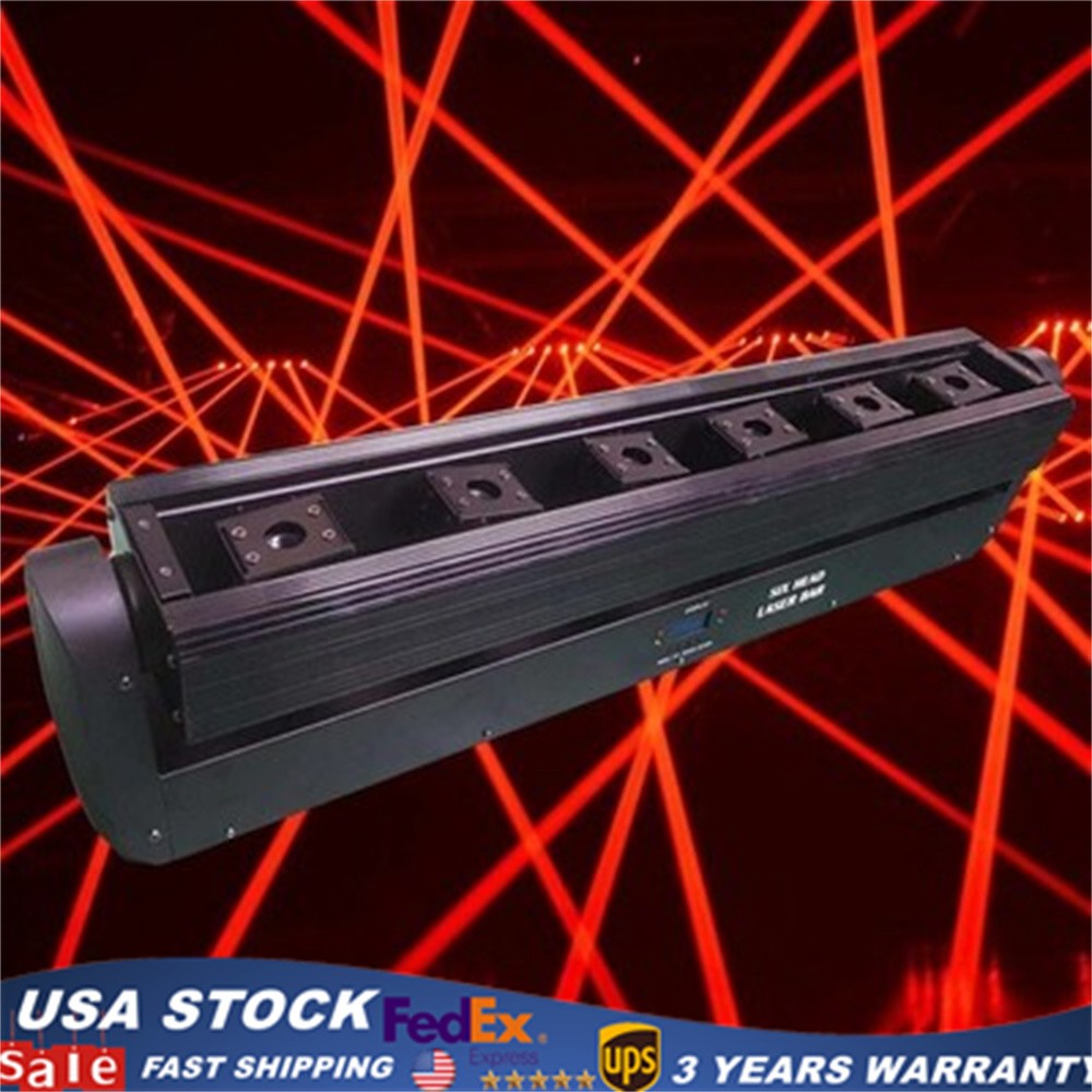 Laser Moving Head Light Bar 6x500mw 6 Eyes Stage Beam DJ Disco Party Light