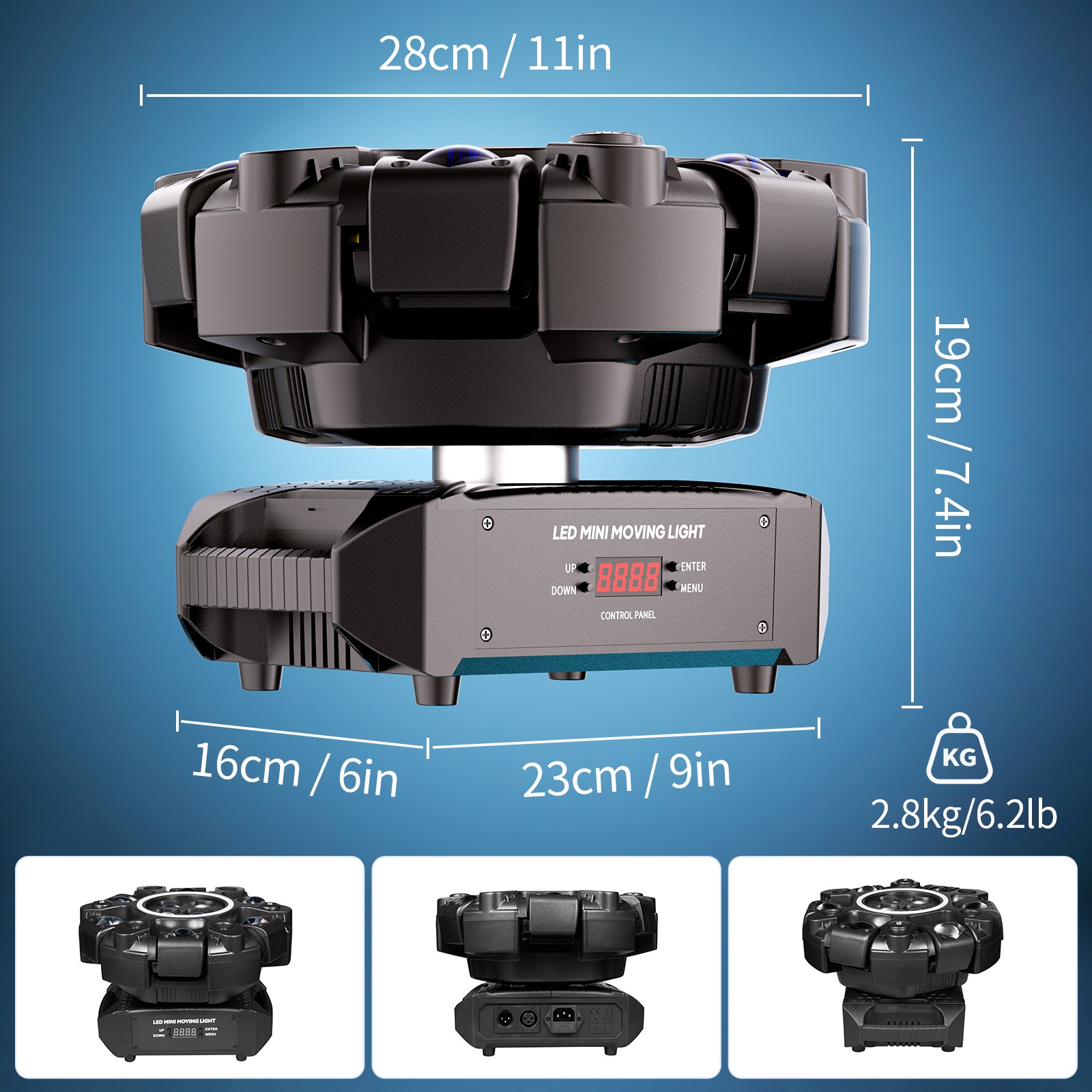6 arm 90° Swing RGBW LED Beam Light with 4 Honeycomb Eyes for Dynamic Effects