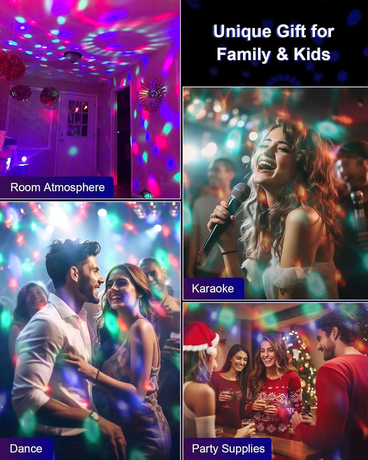 Multi-Color Remote-Controlled Disco Ball Lights – Ideal for Any Celebration