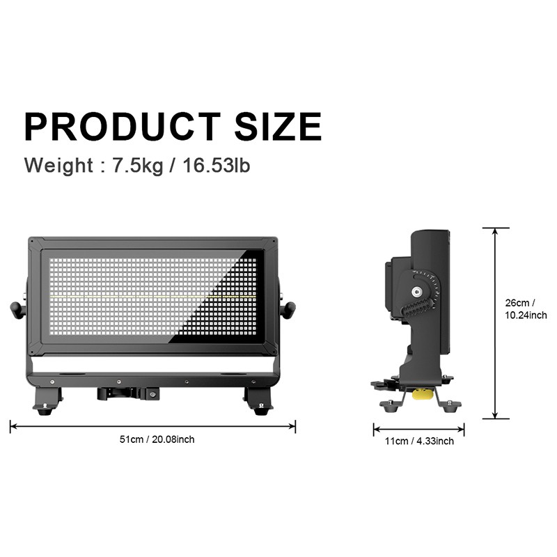 SHEHDS 350W IP65 Waterproof RGBW LED Strobe Wash Light For Concert Disco Club DJ