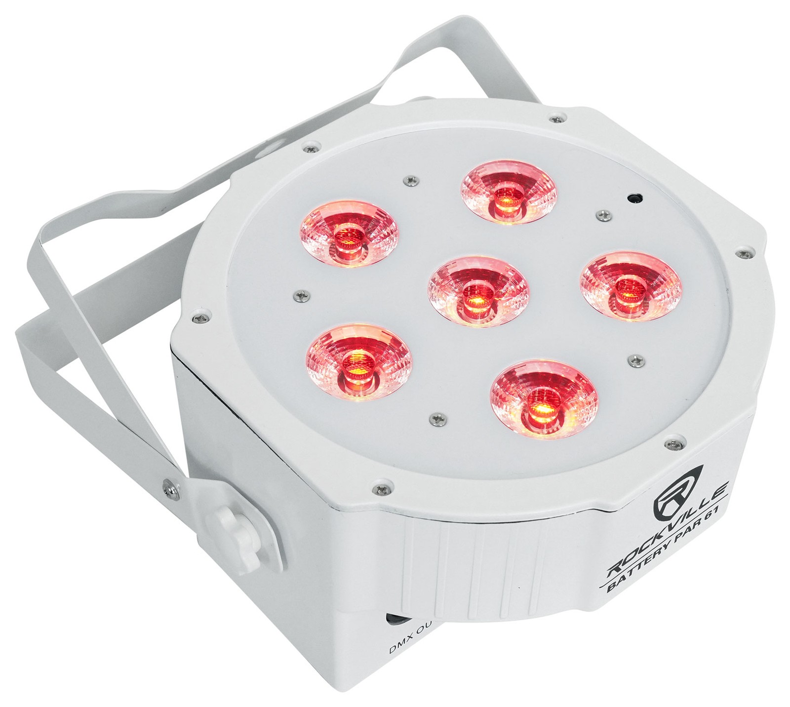 Rockville BATTERY PAR PACK 61 V2 White 8) Rechargeable Wash Lights+Charging Case