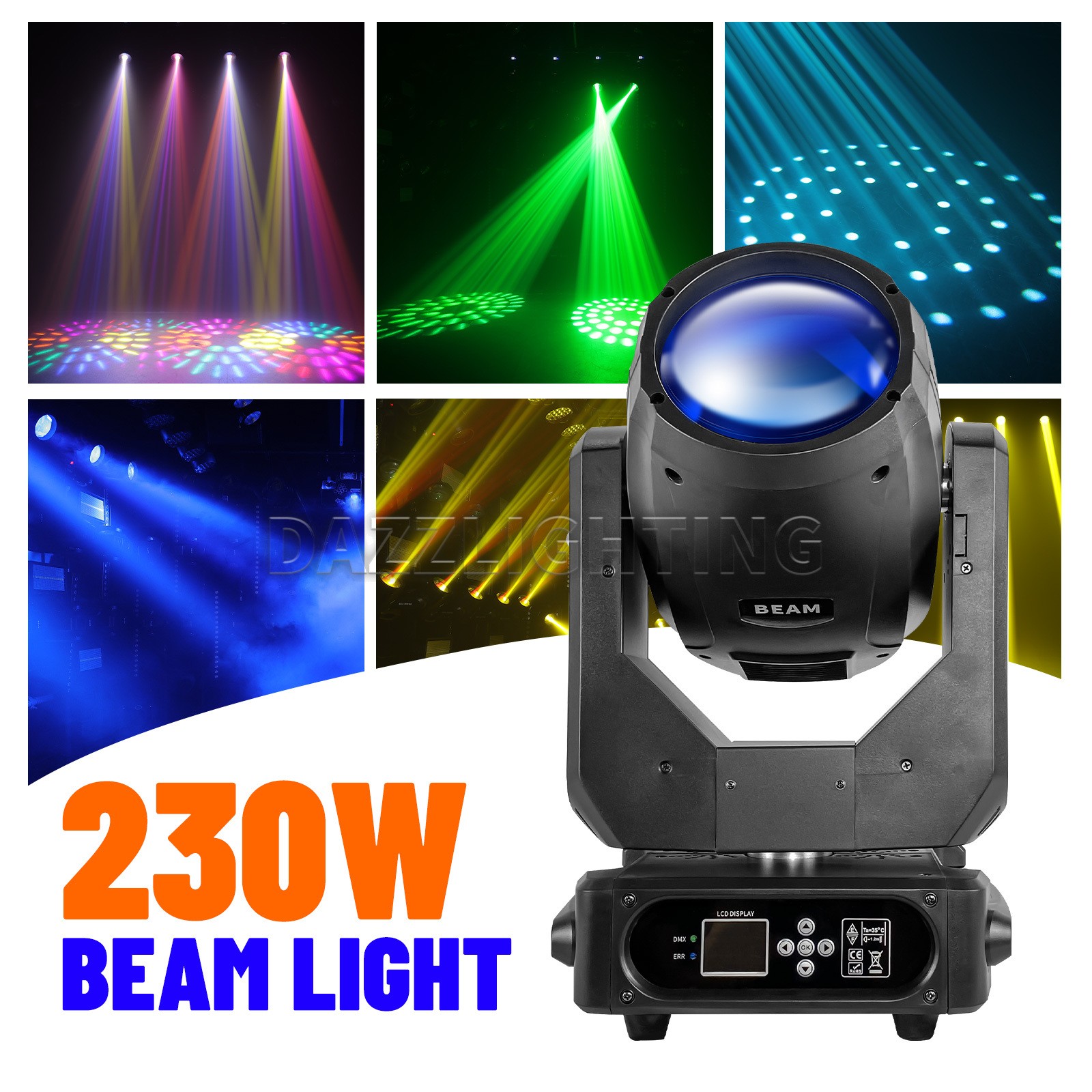 PAIDUN 230W 7R Sharpy Beam Moving Head Light Rainbow Prism Effect Spot Lighting
