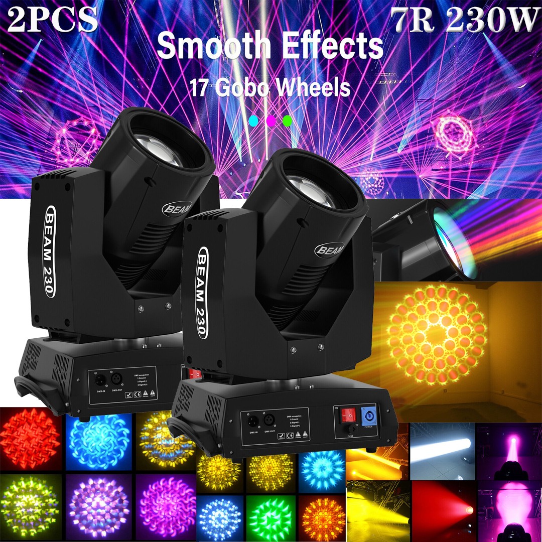 1/2/4/6/8 Pcs 230W 7R Zoom Moving Head Beam Sharpy Light 8 Prism Strobe DMX 16Ch