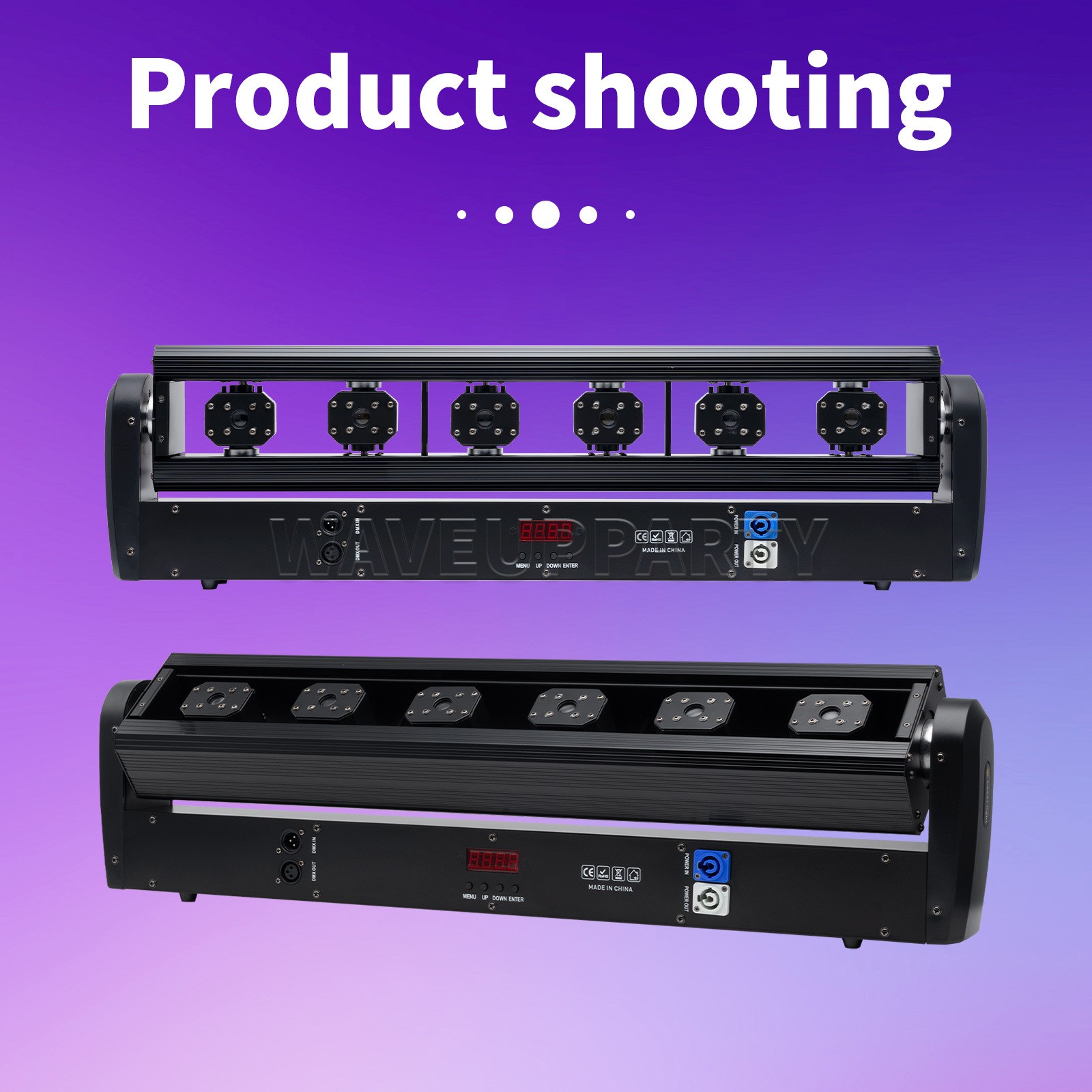 PAIDUN Laser Moving Head Stage Light Bar RGB 6 Eyes Beam 6 x 500MW DJ Disco Show