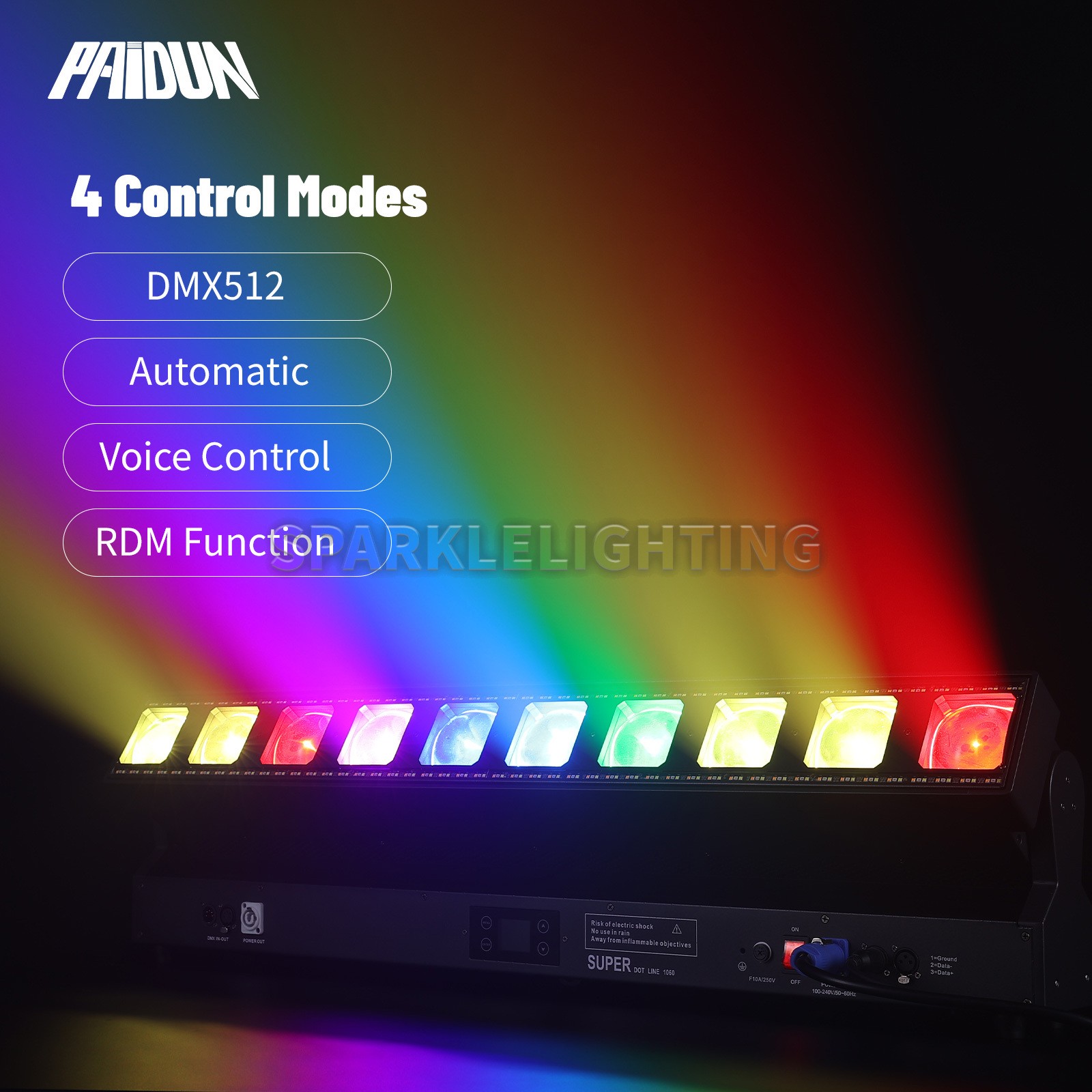 PAIDUN 1155W Pixel Beam 10x60W Moving Head Spot Light Bar LED RGBW Zoom Lighting