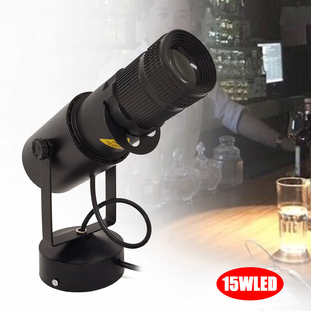 15W White Spot LED Stage Light 15° Beam Manual Focus 4 Apertures 5500K