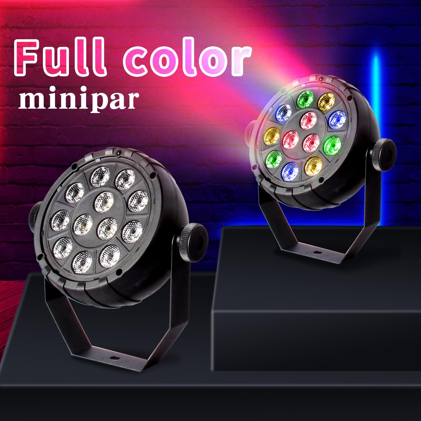 DJ Lights, 12 LED Party Par DJ Disco Light for Parties Indoor, Sound Activate…