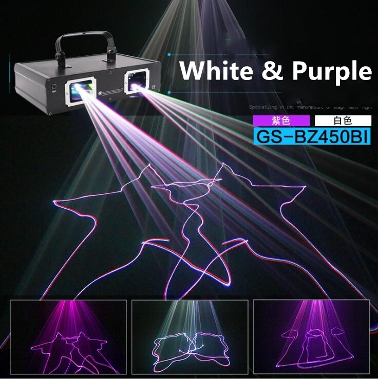 Remote Stage Laser Light DMX Control Purple White Beam Scanner Stage Show DJ Bar