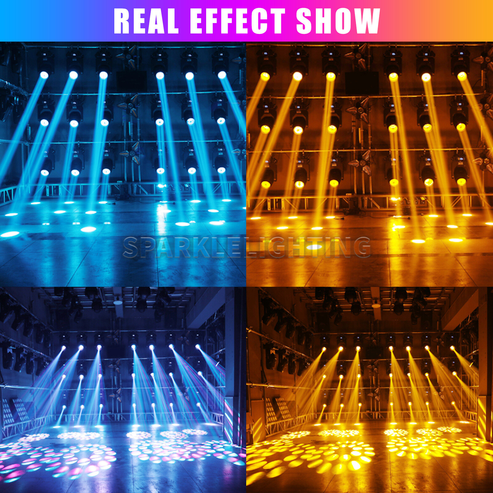 Fogging Rainbow Effect 295W Moving Head Beam Disco DJ Light Music Control DMX512
