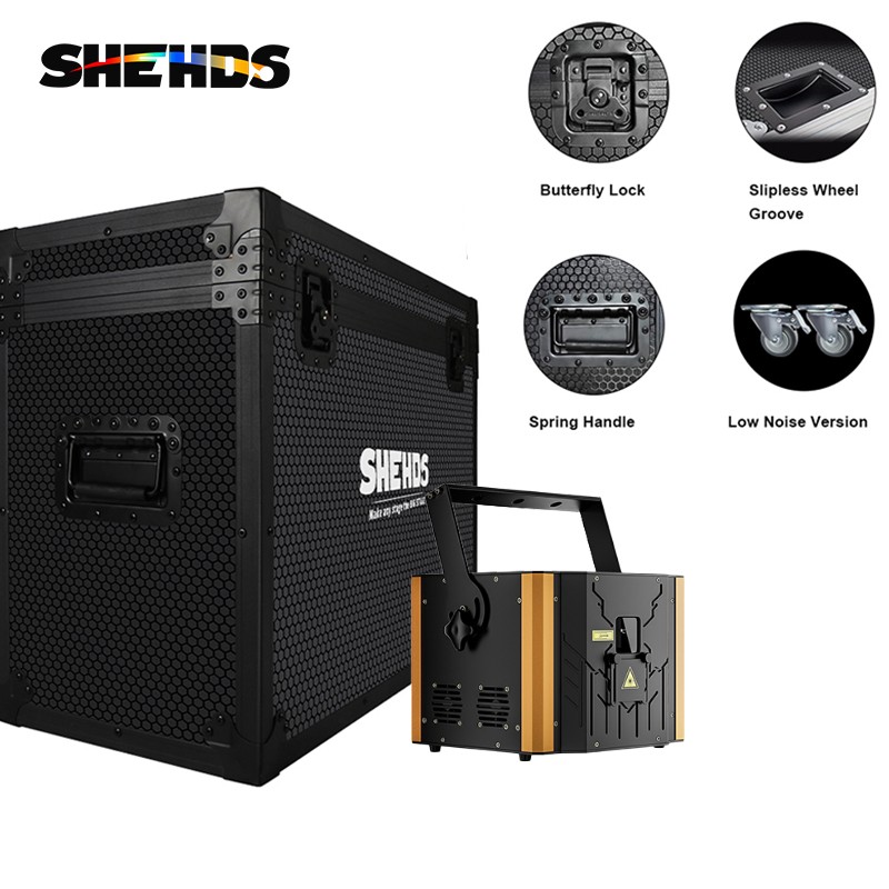 SHEHDS Flightcase 2in1 of New 12W RGB Animation Laser Light Full Color Light