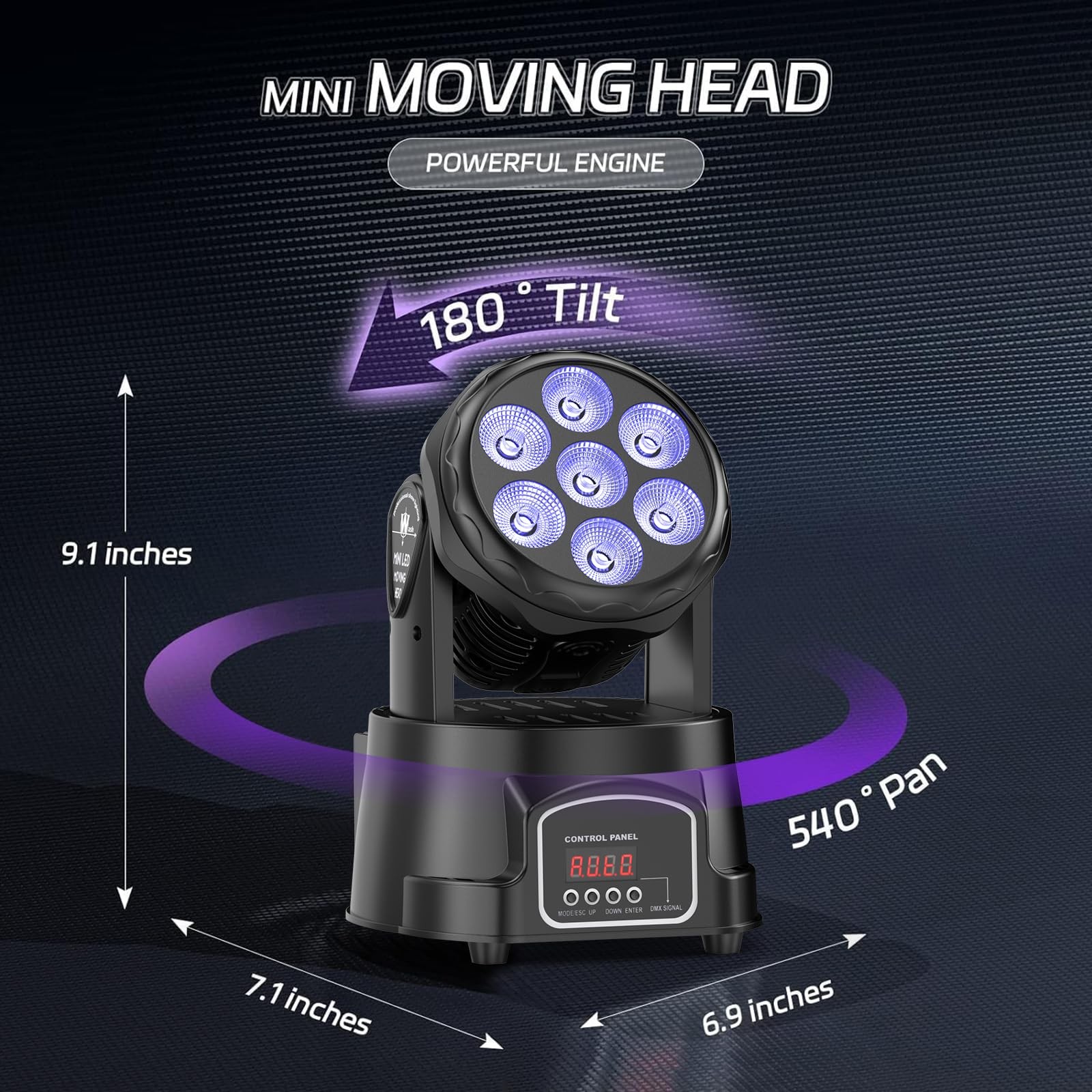 Moving Head Light RGBW Stage Lighting DJ Lights 7 x 10W LED Beam Spotlight 9/…