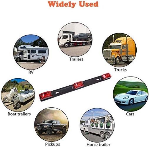 Red 3 Light 9 LED Clearance ID Lightbar Strip for Trailer – Clearance ID