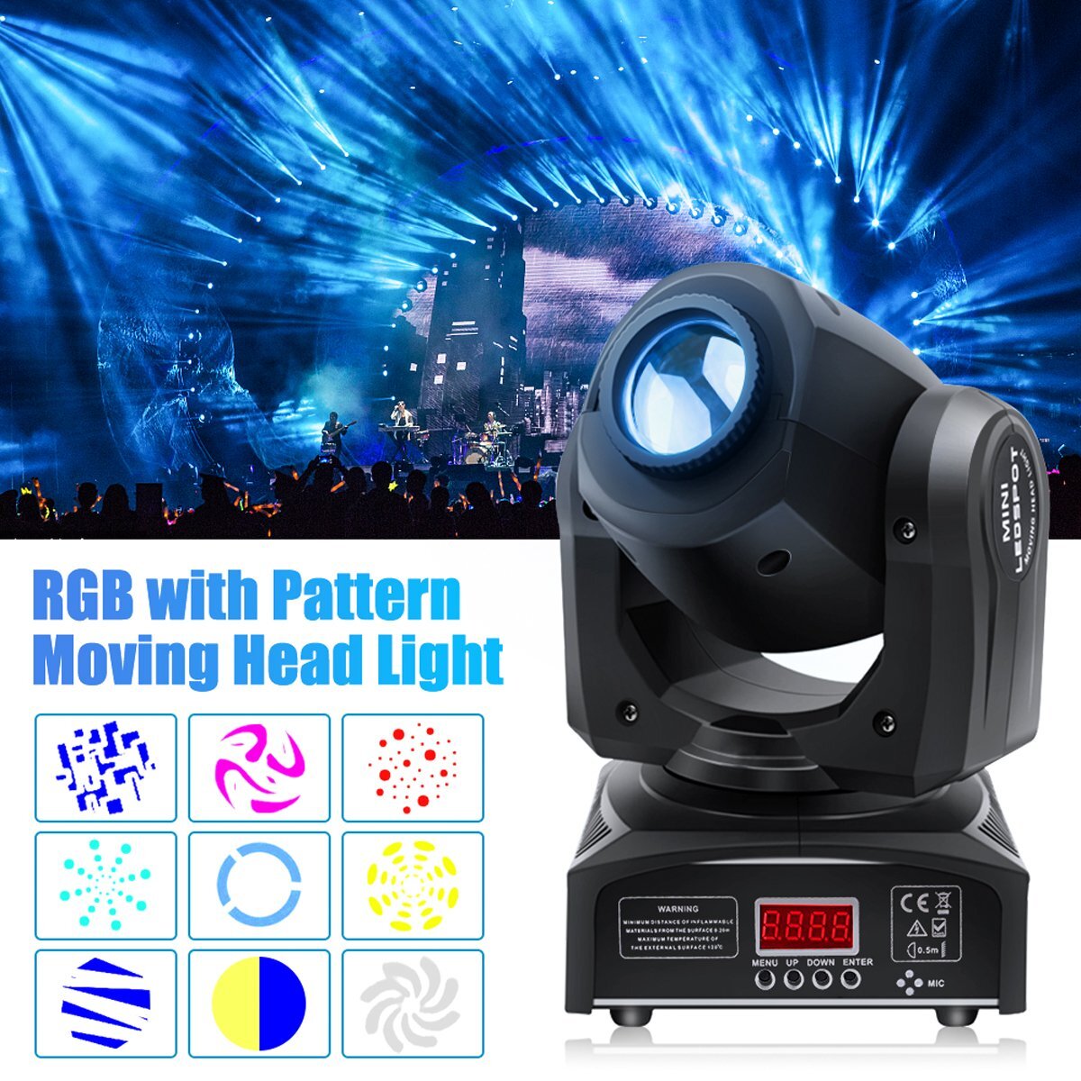120W LED Moving Head Stage Light RGBW Gobo Spot Beam Disco DJ Party Lighting DMX