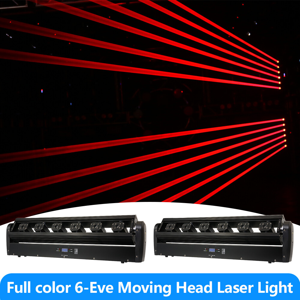 2pcs 6 Heads Eyes DMX RGB Full Color Moving Head Laser Light for Bar Djs Stage