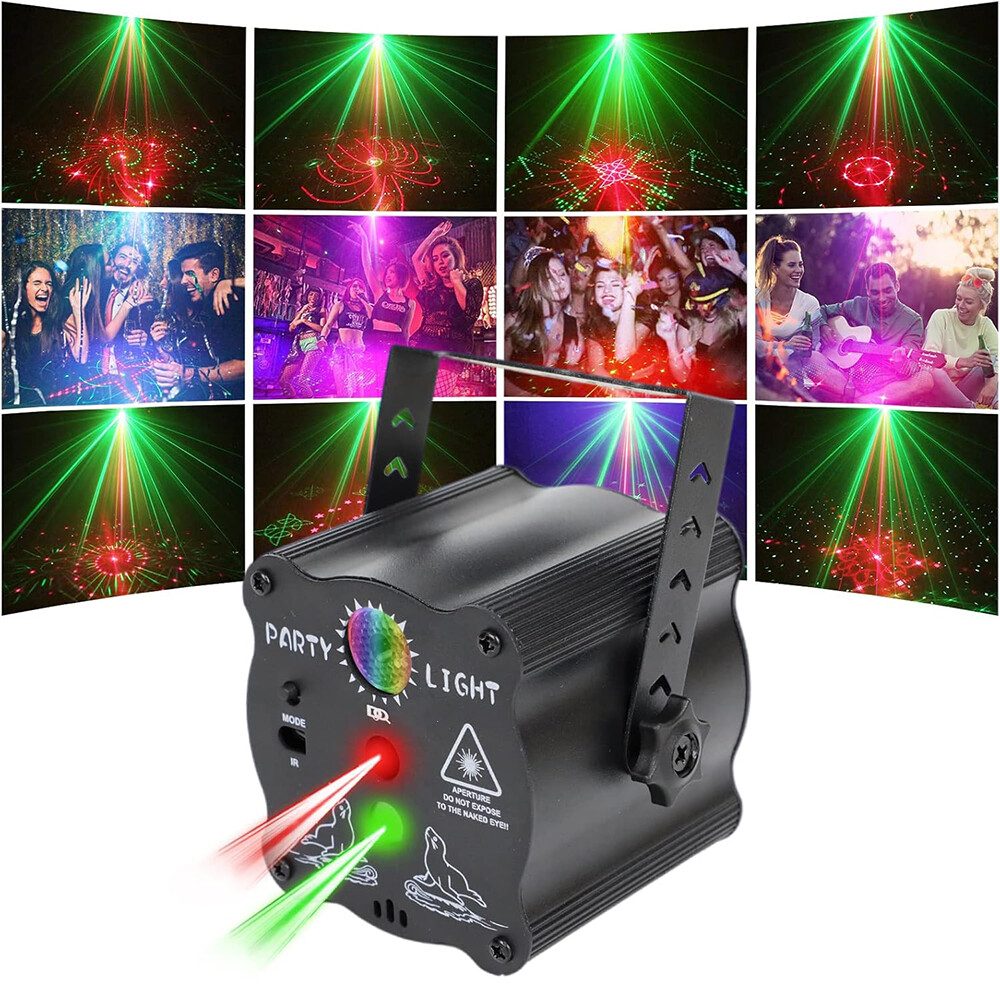 RGB Laser Projector with Sound Activation & UV, 240 Patterns Party Light Disco