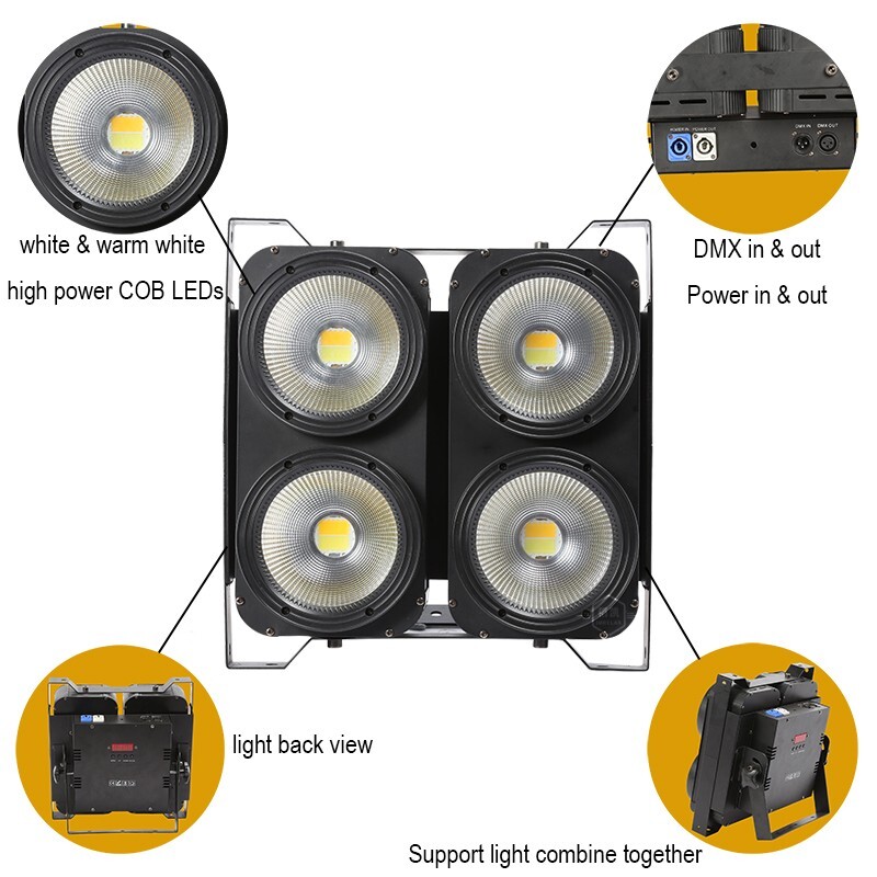 IMRELAX 4x100W Cool White Warm White COB LED Blinder Light Audience Blinder