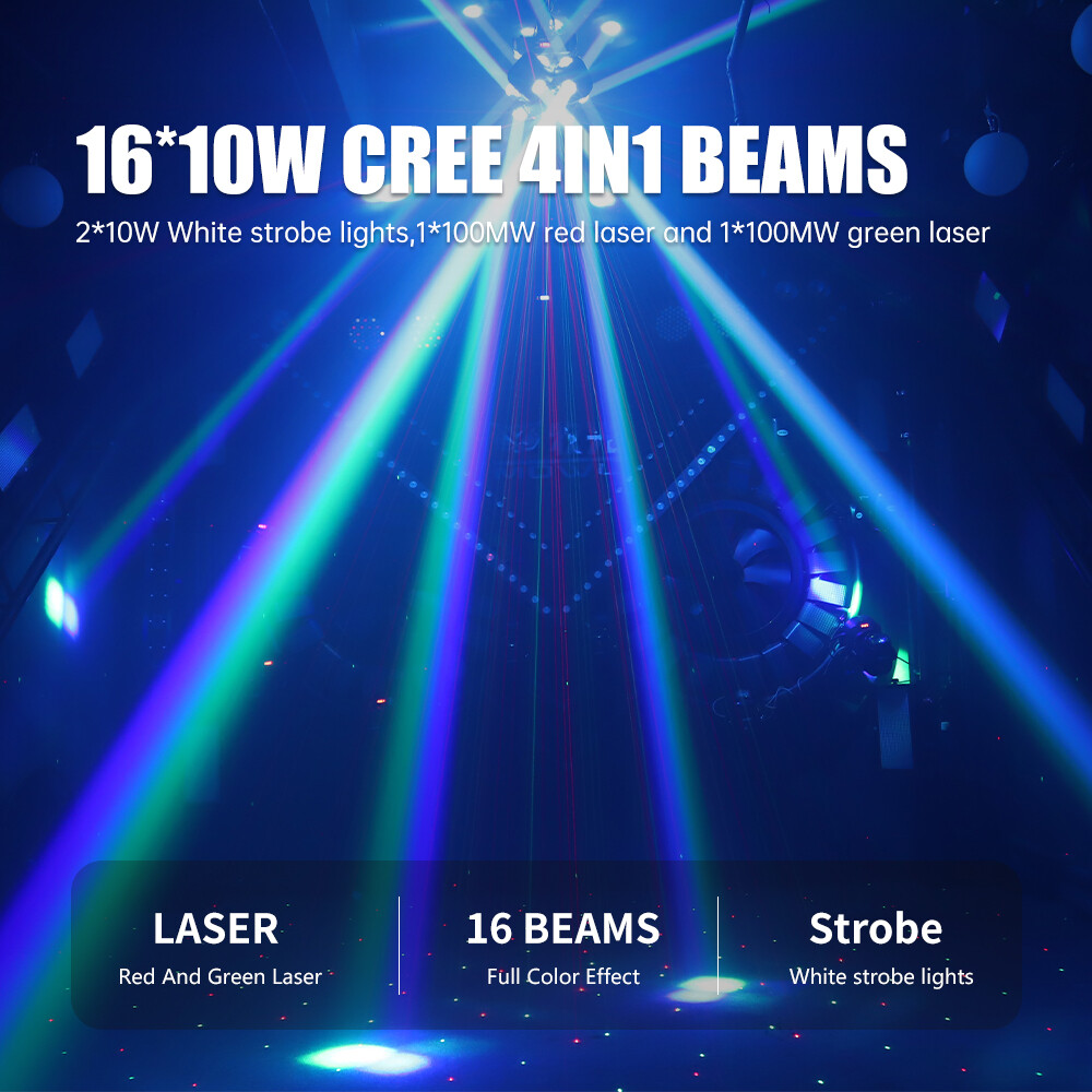 4 Rotating Head Wind Fire Wheel DJ Lights 200W LED Moving Head Stage Effect Beam