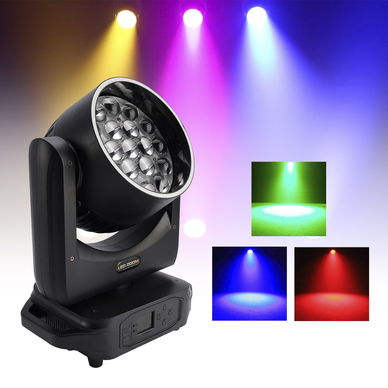 19x20W LED Zoom Moving Head Stage Light RGBW DMX Beam Wash Lighting DJ Disco!