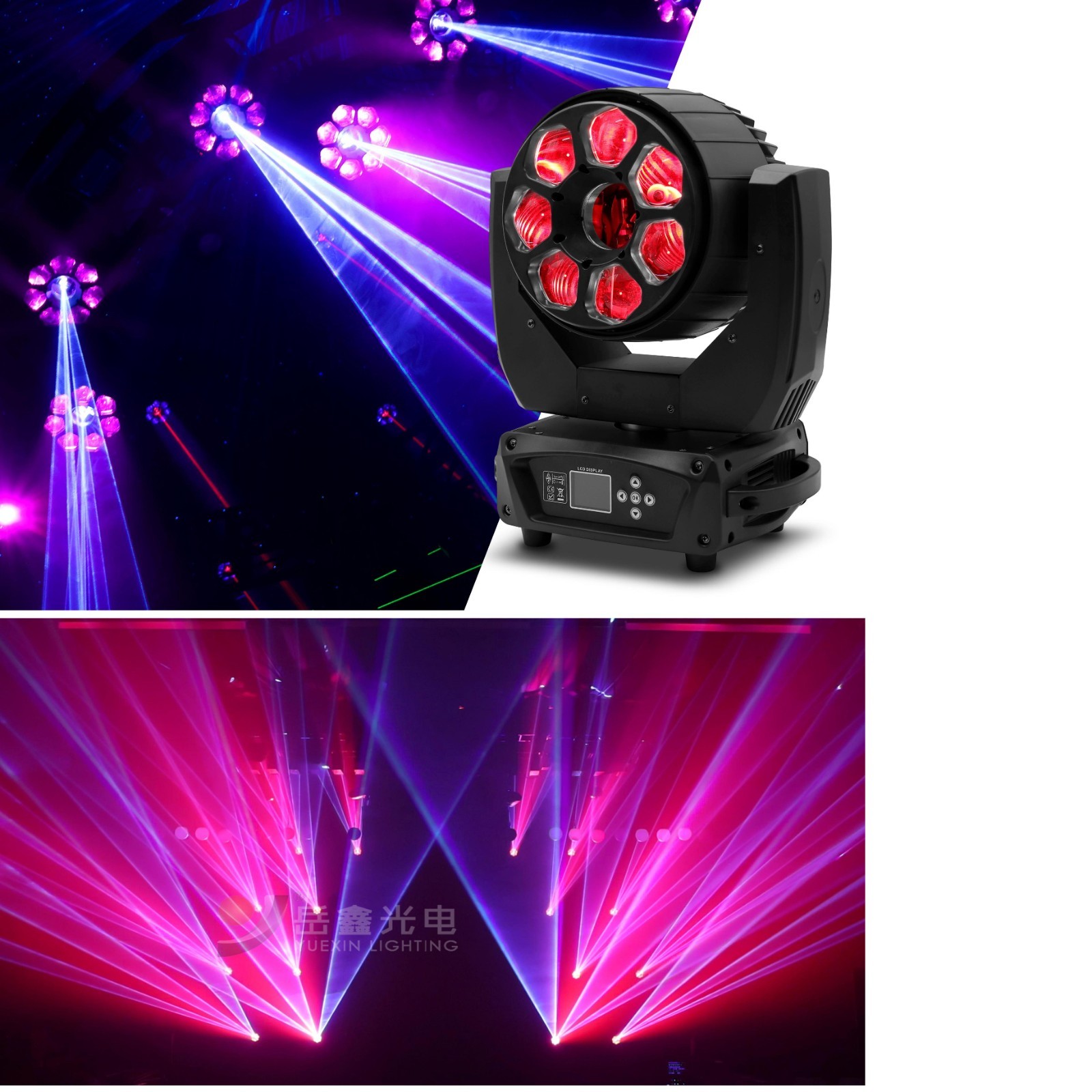 7x 40w Led Wash with 10W Laser Moving Head Light Indoor for Disco Dj DMX