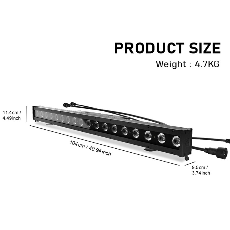 SHEHDS IP65 18x10W IP65 RGBLAC LED Wall Wash Bar Light DMX512 Party Disco DJ