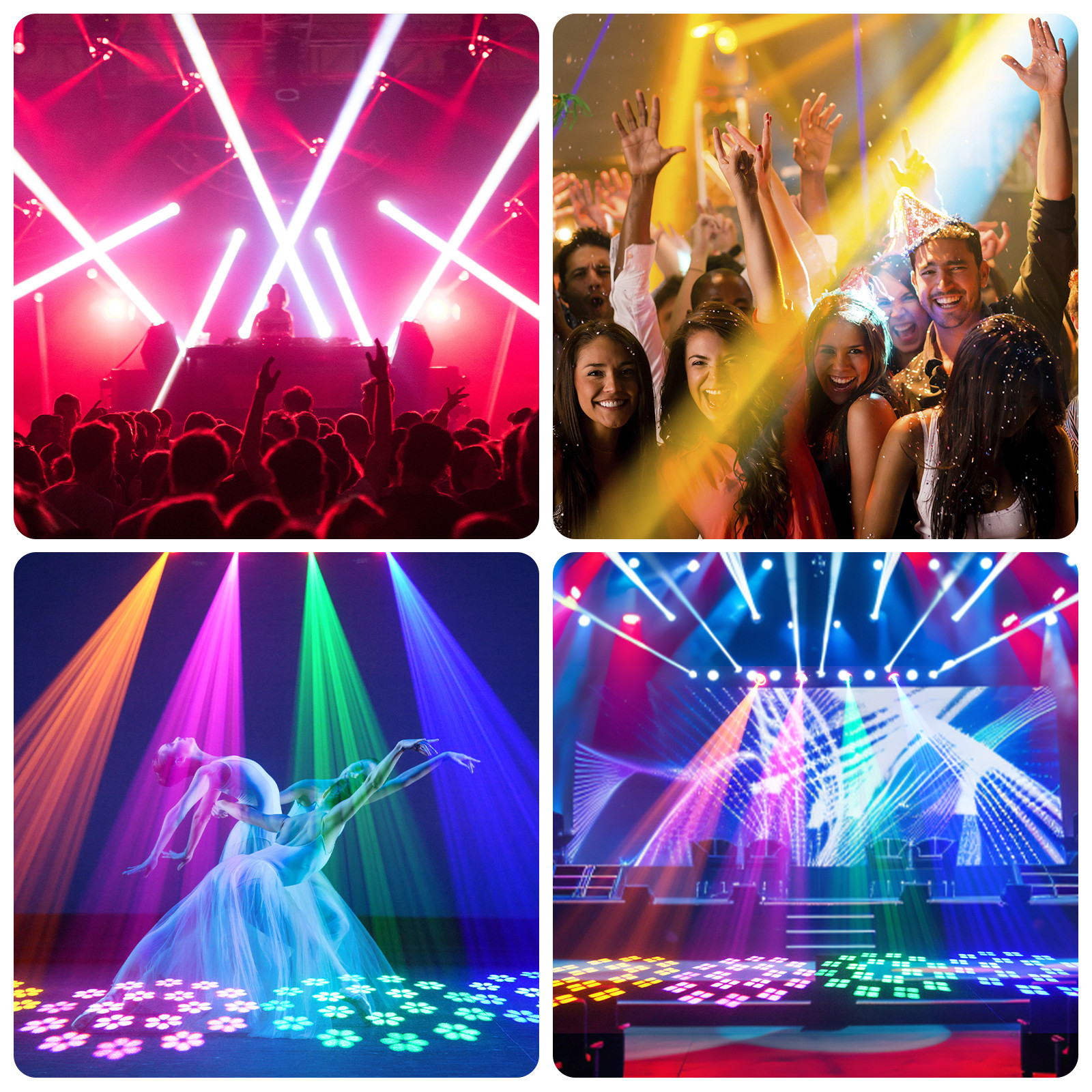 200W LED 18Prism Moving Head Light DMX Gobo Beam Stage DJ Disco Spot Lighting