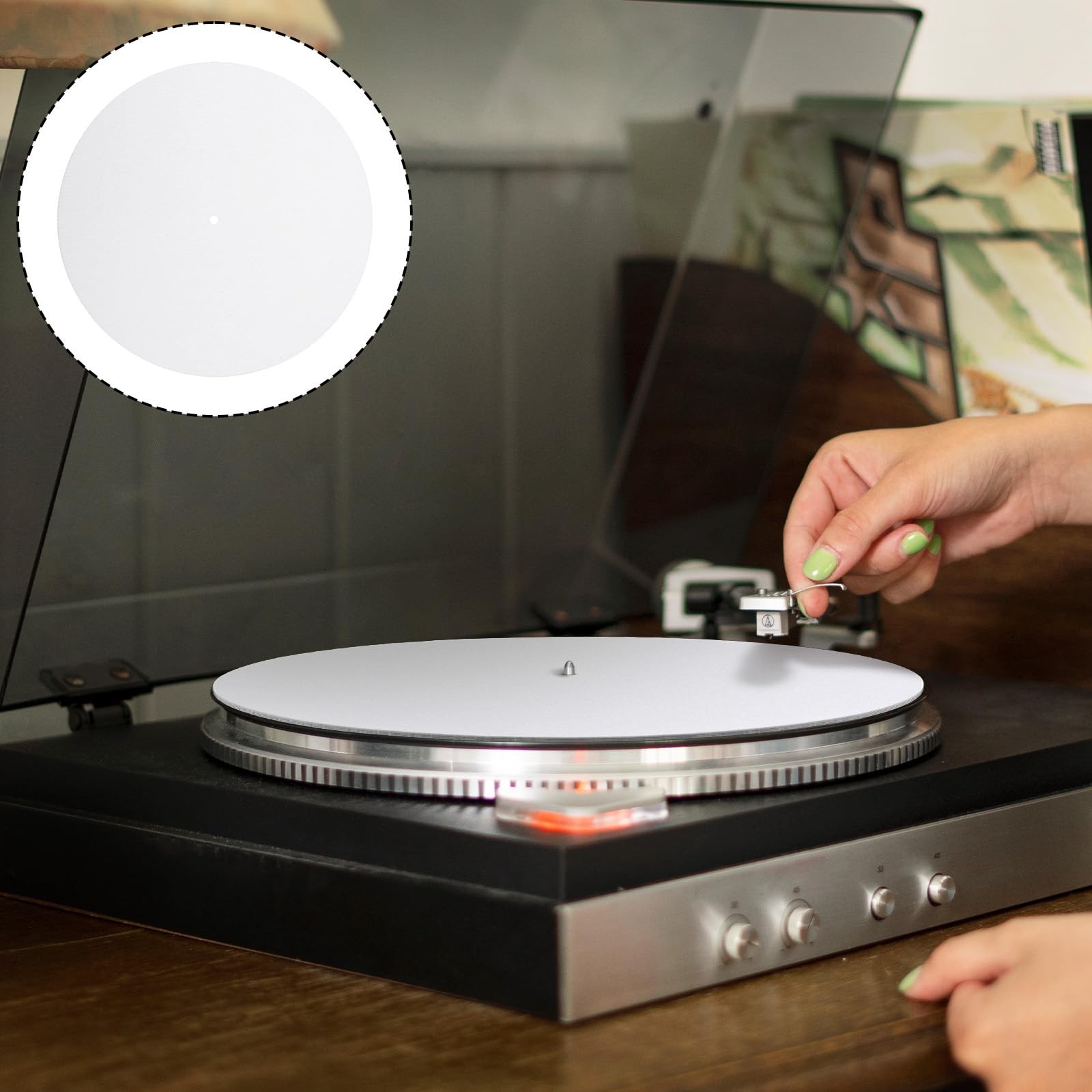 12-Inch Turntable Slipmat – Anti-Slip & Anti-Static Felt Mat for Vinyl Records