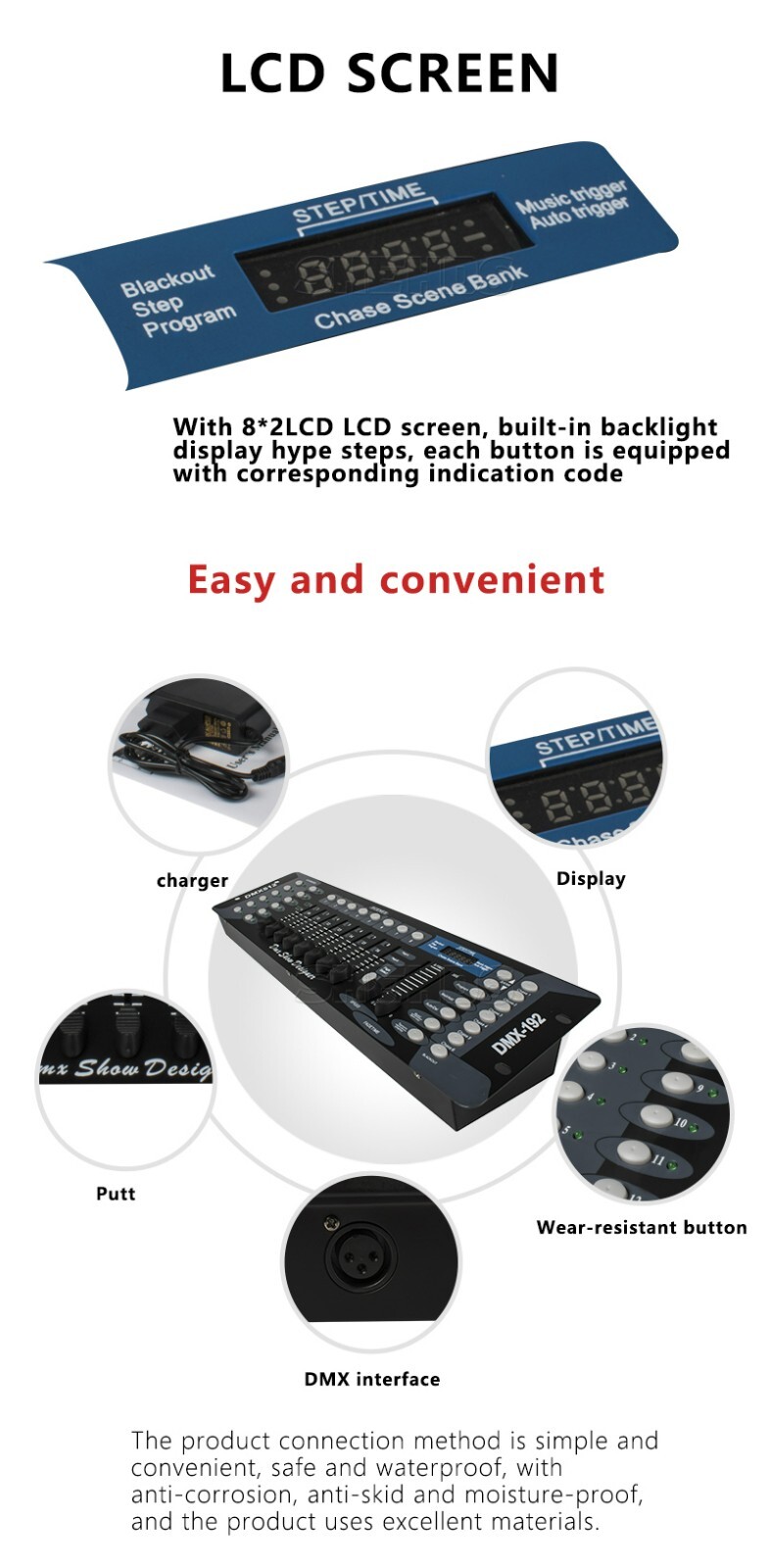 DMX 512 192 Channels Operator Console Controller For Stage Lighting DJ Party